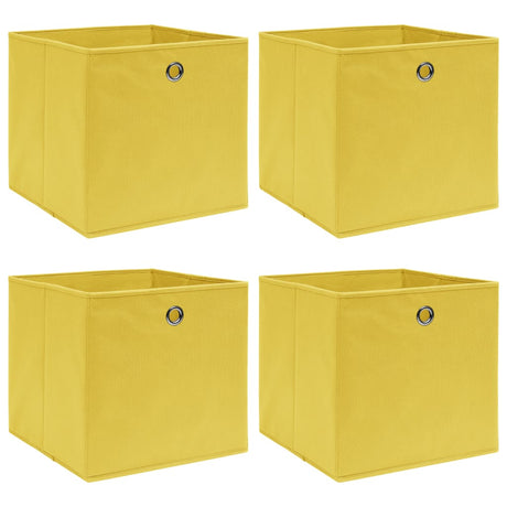 Vidaxl opbevaringsbokse 4 stk 32x32x32 cm stof gul