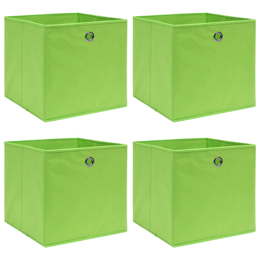 Vidaxl opbevaringsbokse 4 stk 32x32x32 cm stofgrøn