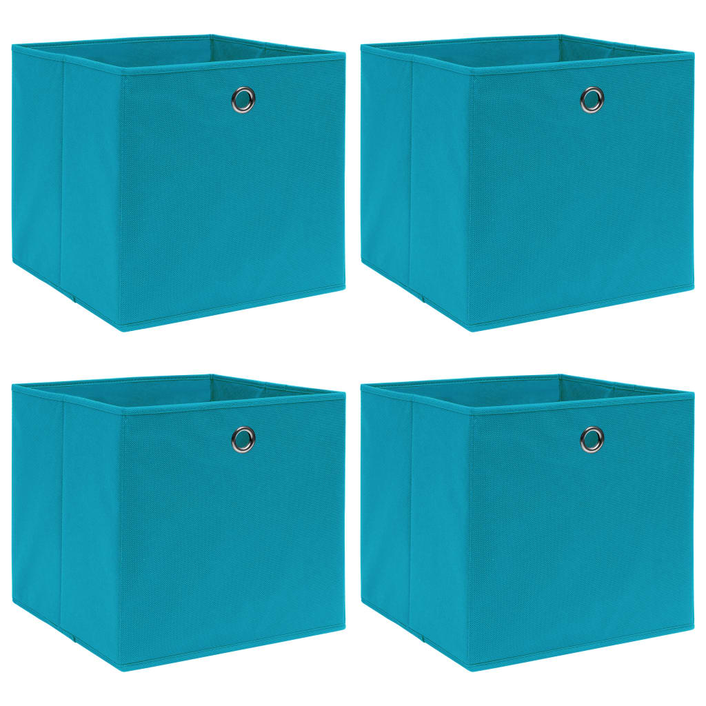 Vidaxl opbevaringsbokse 4 stk 32x32x32 cm stof babyblå