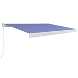 Vidaxl Luifel manuelt 450x300 cm blå og hvid