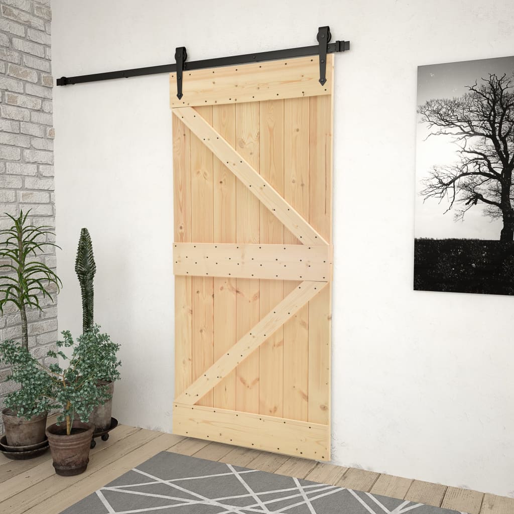 Vidaxl Dør 80x210 cm Solid fyrretræ