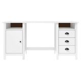 Vidaxl bureau hill 150x50x74 cm massief grenenhout wit