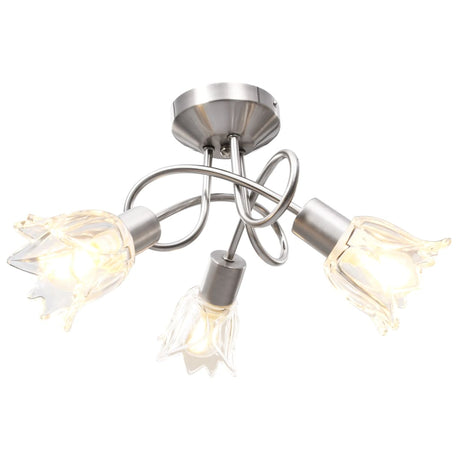 Vidaxl loftslampe med glasstulipanformede hætter 3xe14 Gennemsigtig
