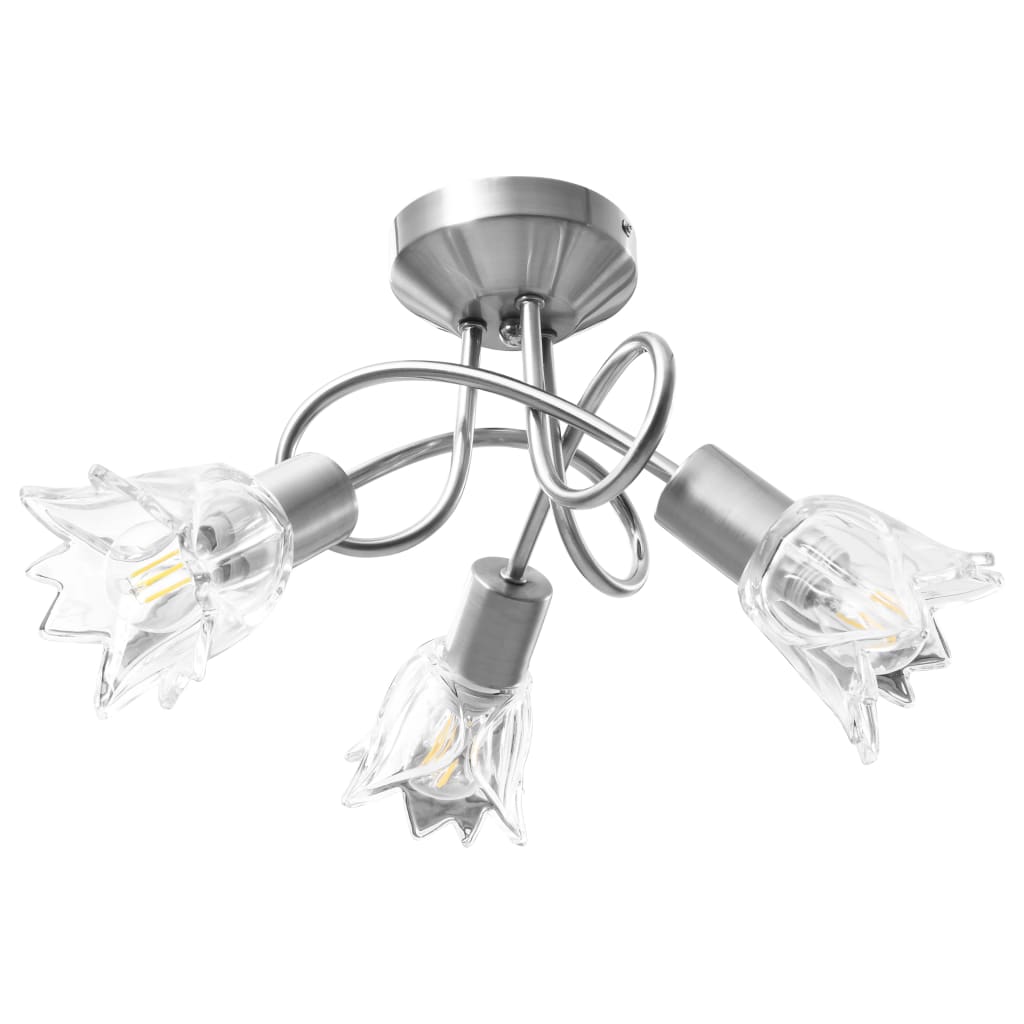 Vidaxl loftslampe med glasstulipanformede hætter 3xe14 Gennemsigtig