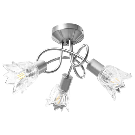 Vidaxl loftslampe med glasstulipanformede hætter 3xe14 Gennemsigtig