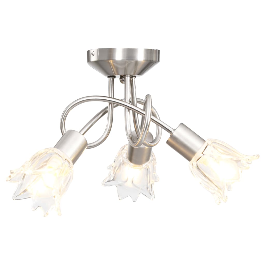 Vidaxl loftslampe med glasstulipanformede hætter 3xe14 Gennemsigtig