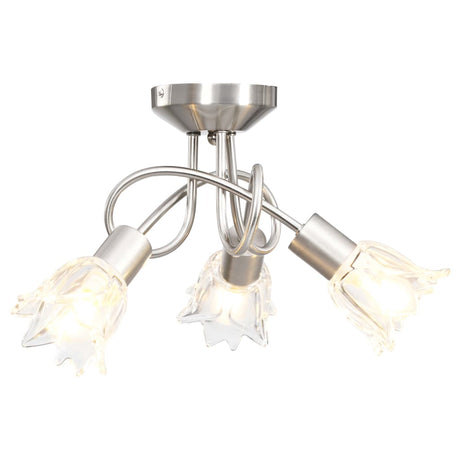 Vidaxl loftslampe med glasstulipanformede hætter 3xe14 Gennemsigtig