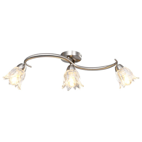 Vidaxl loftslampe med glasstulipanformede hætter 3xe14 Gennemsigtig