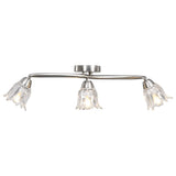Vidaxl loftslampe med glasstulipanformede hætter 3xe14 Gennemsigtig