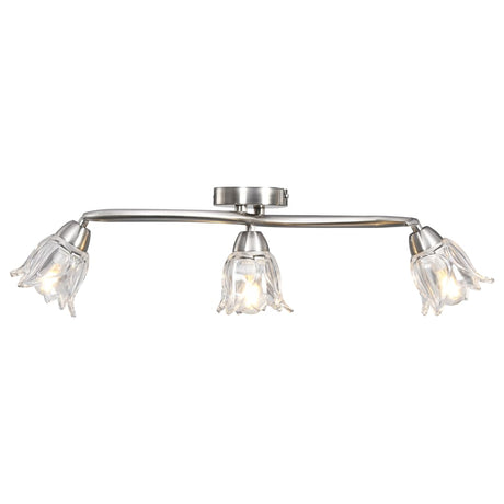 Vidaxl loftslampe med glasstulipanformede hætter 3xe14 Gennemsigtig