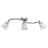 Vidaxl loftslampe med glasstulipanformede hætter 3xe14 Gennemsigtig