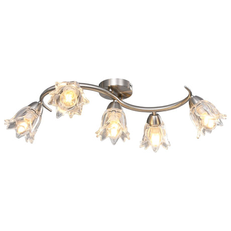 Vidaxl loftslampe med glasstulipanformede hætter 5xe14 Gennemsigtig