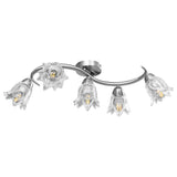 Vidaxl loftslampe med glasstulipanformede hætter 5xe14 Gennemsigtig