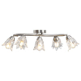 Vidaxl loftslampe med glasstulipanformede hætter 5xe14 Gennemsigtig