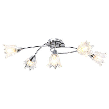 Vidaxl loftslampe med glasstulipanformede hætter 5xe14 Gennemsigtig