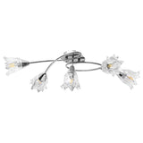 Vidaxl loftslampe med glasstulipanformede hætter 5xe14 Gennemsigtig