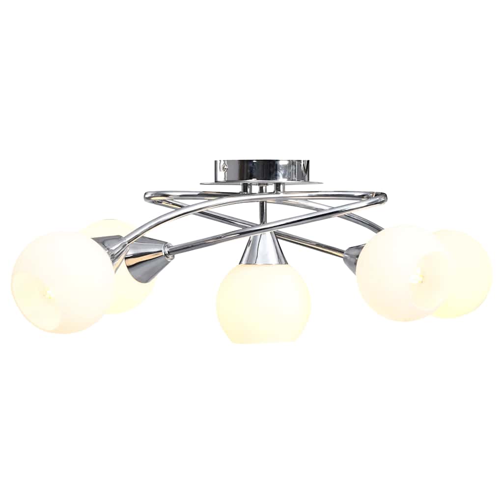 Vidaxl loftlampe med keramiske sfæriske hætter til 5xe14 hvidt