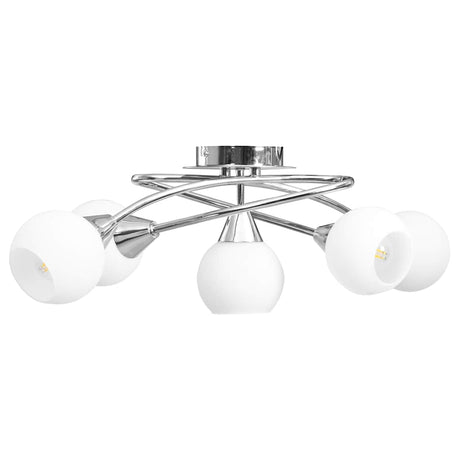 Vidaxl loftlampe med keramiske sfæriske hætter til 5xe14 hvidt