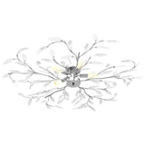 Vidaxl loftlampe med akrylkrystalbladarme til 5xe14 hvid