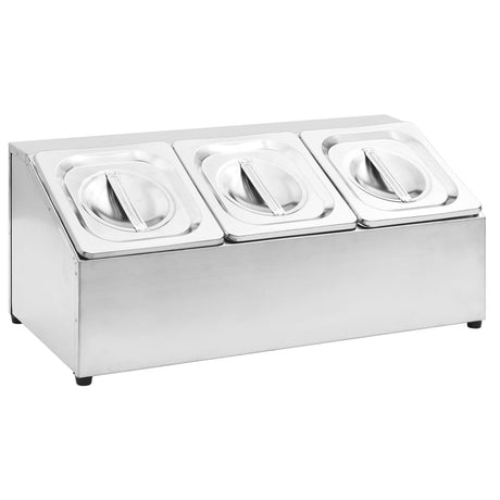 Vidaxl Gastronorm bagageholder med 3 Gn 1 6 Bakken rustfrit stål