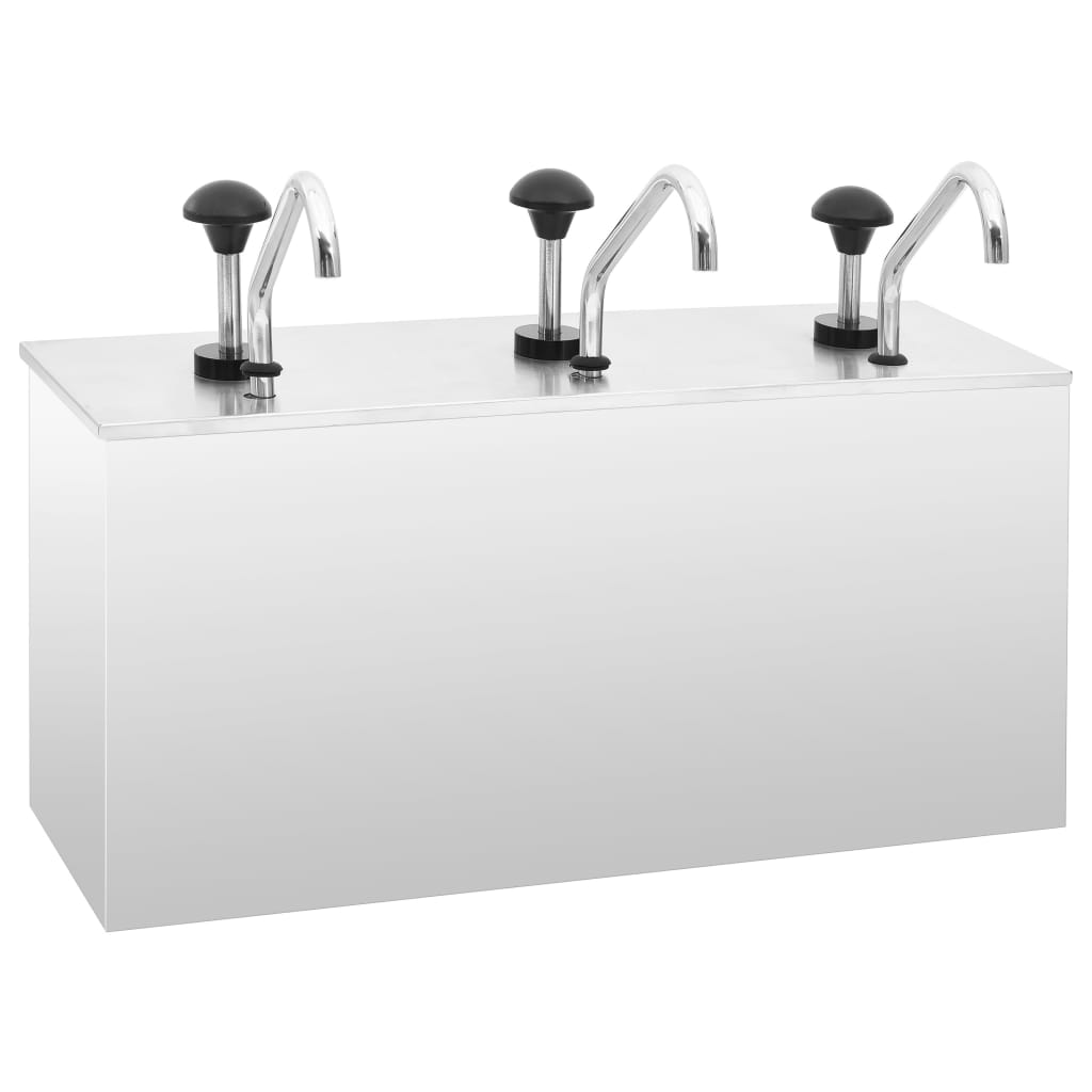 Vidaxl Sauce Dispenser 3x3,5 L Rustfrit stål