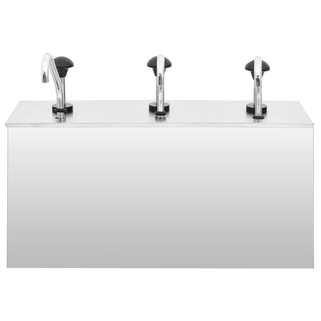 Vidaxl Sauce Dispenser 3x3,5 L Rustfrit stål