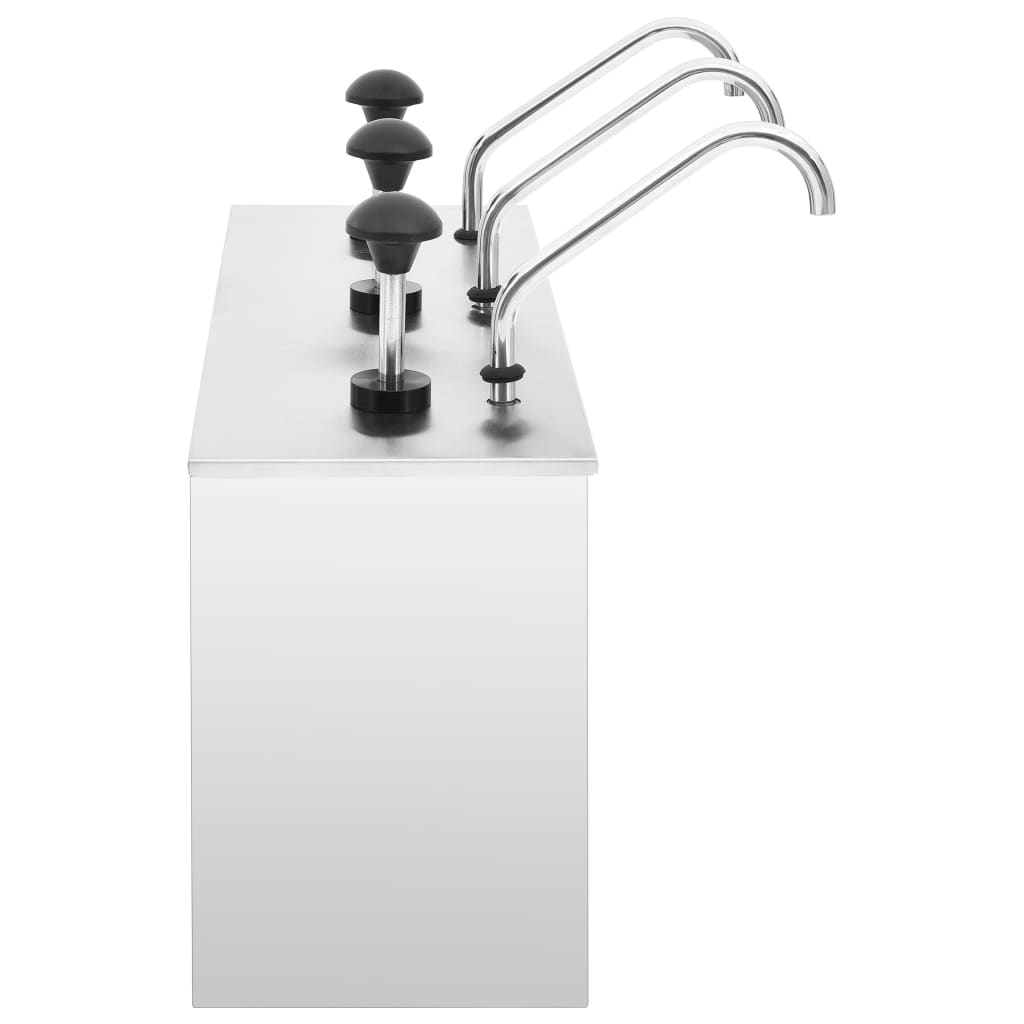 Vidaxl Sauce Dispenser 3x3,5 L Rustfrit stål