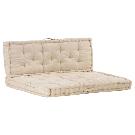 VidaXL pallegulvpuder 2 stk bomuldsbeige