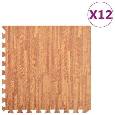 VidaXL gulvmåtter 12 stk 4,32 ㎡ eva foam trækorn print