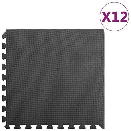 Vidaxl Floor Mats 12 St 4.32 ㎡ Eva Foam Black