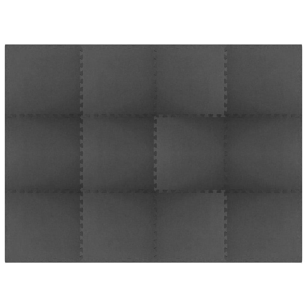 Vidaxl Floor Mats 12 St 4.32 ㎡ Eva Foam Black