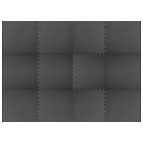 Vidaxl Floor Mats 12 St 4.32 ㎡ Eva Foam Black