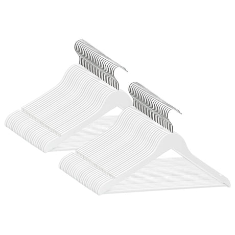 Vidaxl 50-delt tøjbøjle sæt anti-slip hårdttræ hvidt