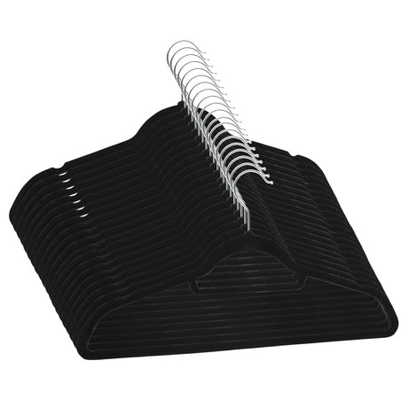 Vidaxl 20-delt tøjbøjle Sæt Anti-Slip Velvet Black