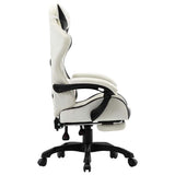 Vidaxl racestoel met voetensteun kunstleer zwart en wit