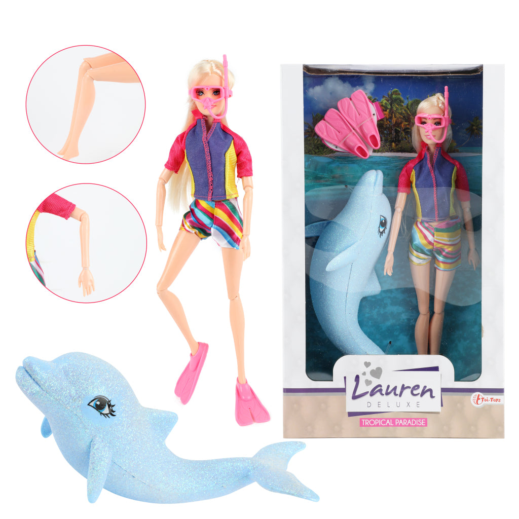 Toi-legetøj Lauren teenagedukke med delfin