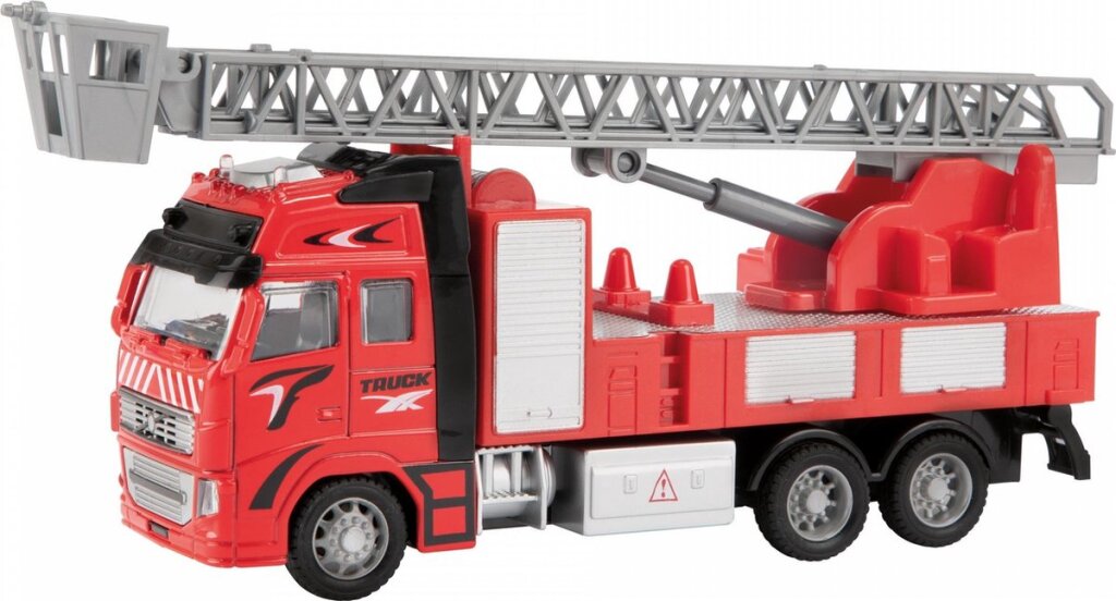 Metal brandbil 1:38 rød 12cm