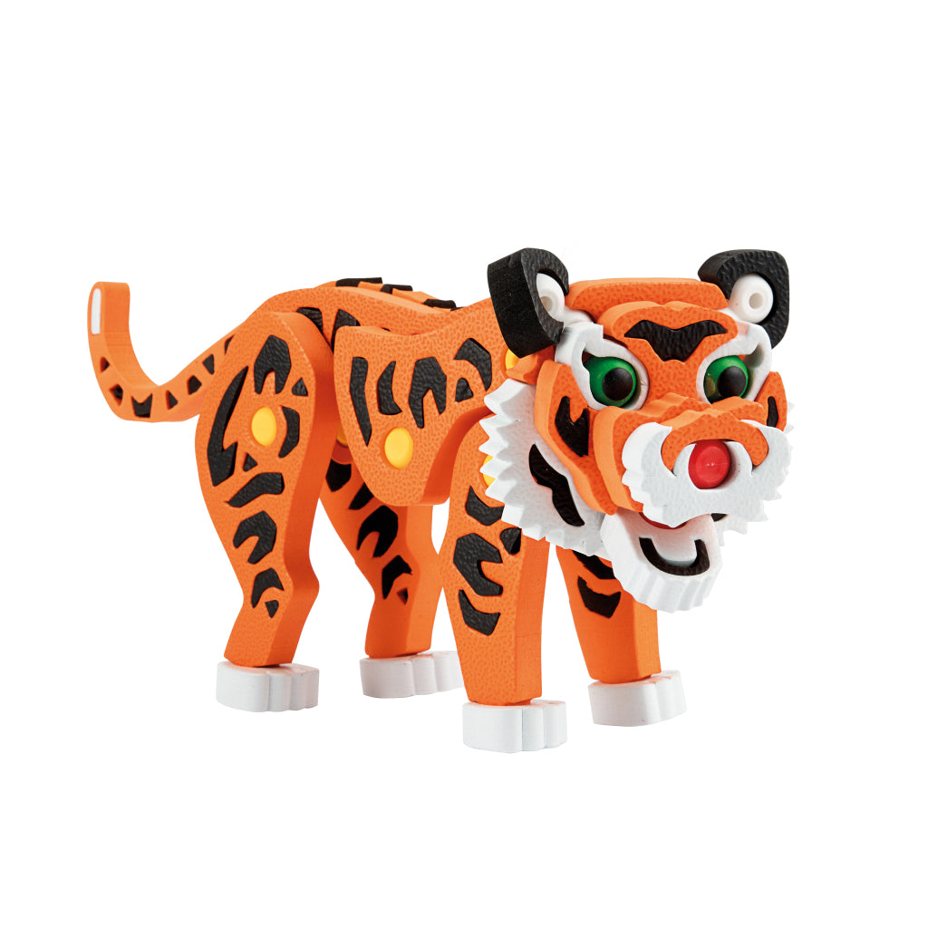 Toi-legetøj 3D puslespil tiger junior 31,5 cm skum orange 121 dele