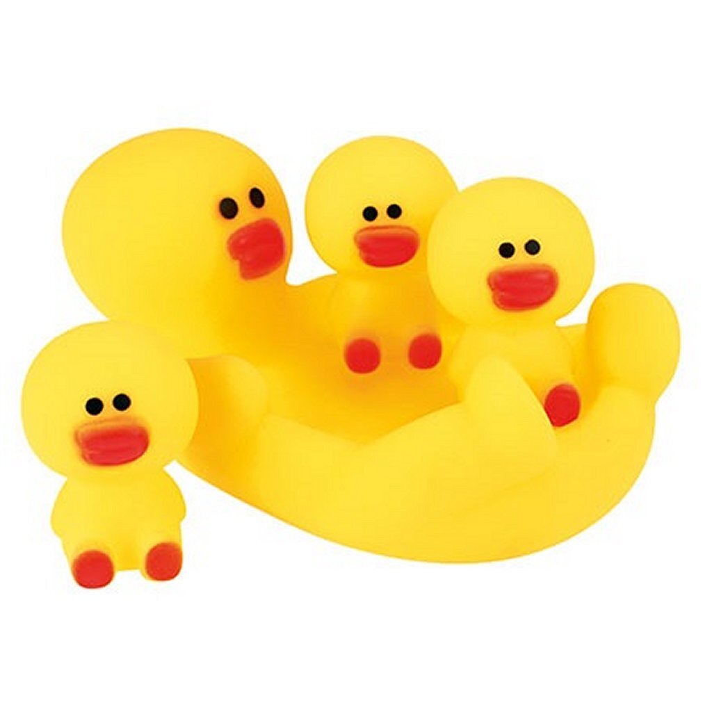 Toi-legetøj små stjerner store badeend met 3 små badeendjes