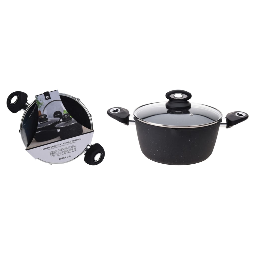 Fremragende Houseware Braadpan med låg 24 cm smedt aluminium