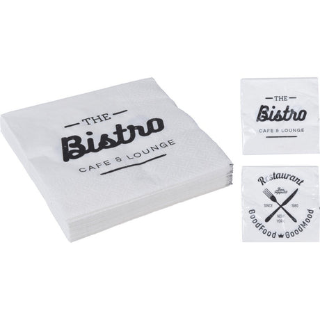 Basic servietter bistro design 20 stk hvid