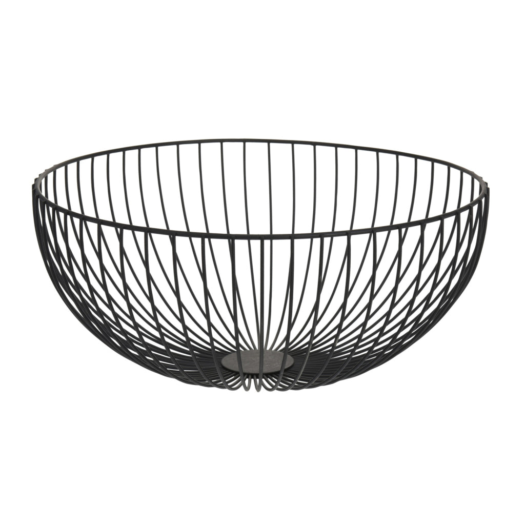 Andre mærker frugtkurv i metal rund 35x16 cm sort