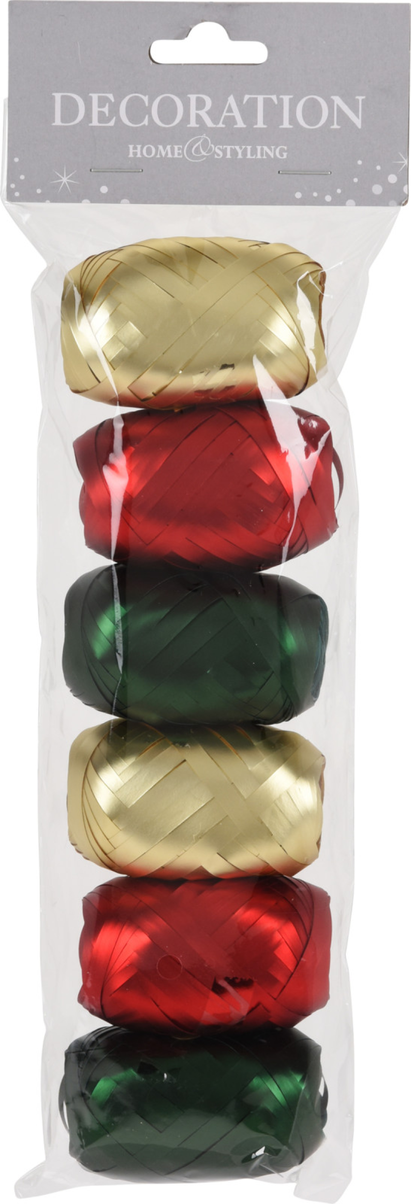 Krullint kerstkleuren 6 stuks