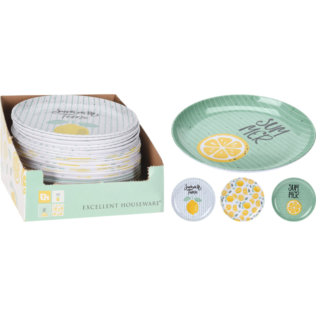 Fremragende husholdningstallerken ø20 cm citron 3 assorteret
