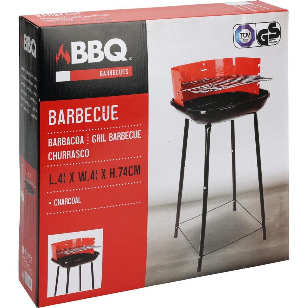 BBQ halvåben 41 cm rød sort