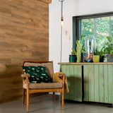 WALLART WALLART PLANKEN WOOD-LOKE Genanvendt eg Rust Bruin