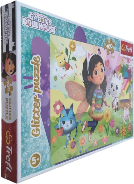 Trefl gabby's dukkehus glitter puslespil - 100 brikker - fra 5 år