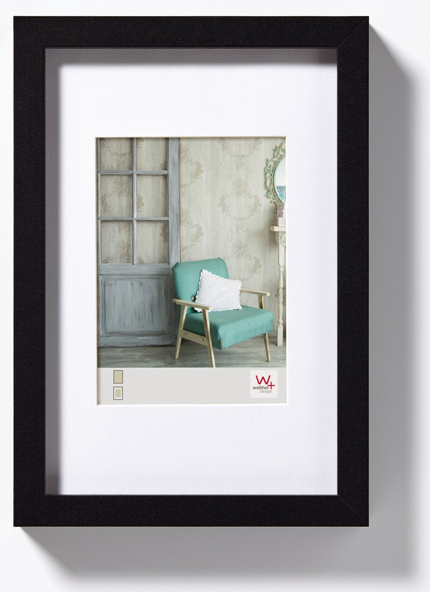 Walther stockholm - mdf træramme - fotostørrelse 18x24 cm - sort