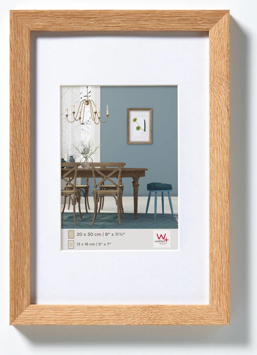 Walther fiorito - mdf træramme - fotostørrelse 15x20 cm - lys eg