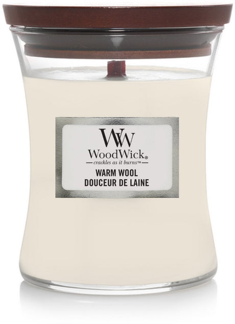 Woodwick hourglass medium geurkaars - warm wool - 60 branduren